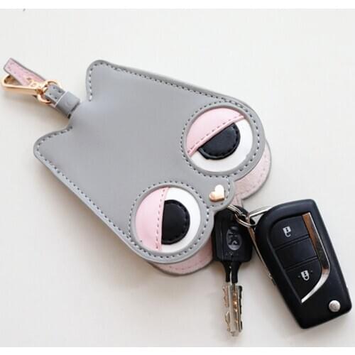 PUOU PU Cartoon Key Case Multifunctional Key Cover Coin Purse Card Holder Key Holder Case Car Key Housekeeper Keychain Bag