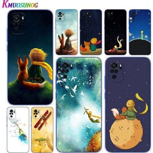 Transparent Cover The Little Prince with fox For Xioami Redmi Note 10 10S 9T 9S 9 8T 8 7S 7 6 5A 5 4X 4 Pro Max Phone Case