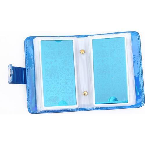 20 Slots Gold Silver Black Sky Blue Nail Stamping Plate Holder Rectangular Nail Art Plate Organizer Without Nail Plates