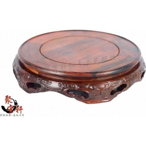 Red rosewood carving stone base carved Buddha household act the role ofing is tasted annatto handicraft furnishing articles