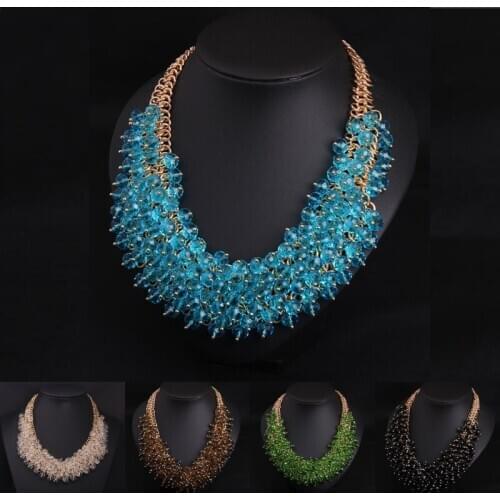 Luxury Women Crystal Rhinestone Multilayer Beaded Necklace Choker Bridal Wedding Party Jewelry Ladies&Girls Gifts