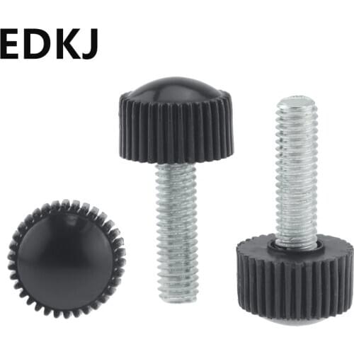 5PCS M4 M5 M6 Handle Thumb Screw Bakelite Bolt Black Bakelite Hand Screw Knurled Nylon Round Plastic Head M6X40