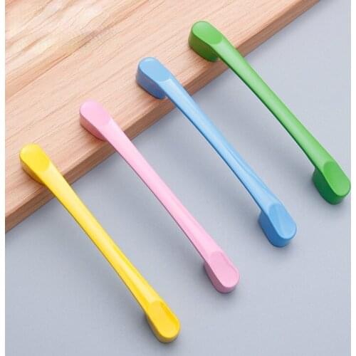 Modern Simple Aluminum Colorful Furniture Handles Childrens Room Cabinet Door Handles Drawers Wardrobe Knobs Home Decoration