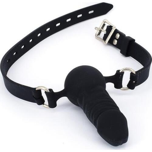 Sex Toys Open Mouth Gag Silicone Ball Penis Gag Bondage Restraints Adult Game Oral Fixation BDSM Stuffed Slave for Couples