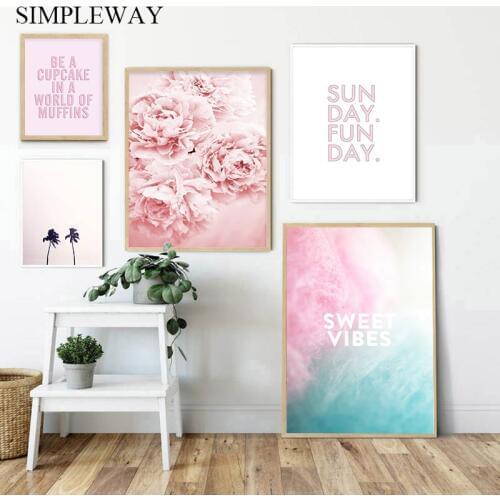 Scandinavian Decoration Picture Flower Palm Tree Fashion Poster Nordic Abstract Wall Art Canvas Print Painting Modern Home Decor