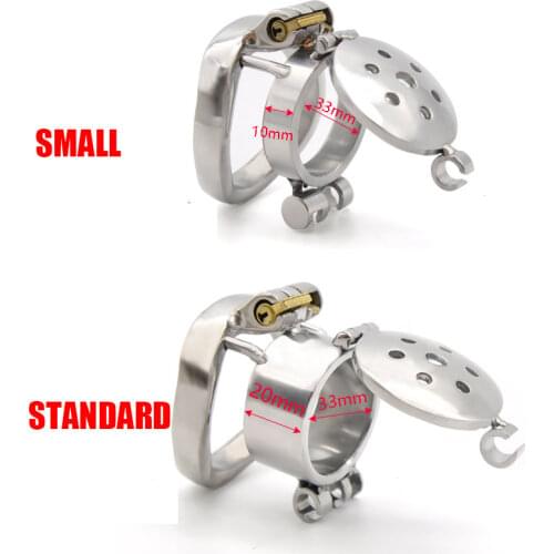 Super Small Double Lock Openable Cock Cage, Stainless Steel Male Chastity Device, Penis Ring Lock, Chastity Belt, Sex Toy Slave