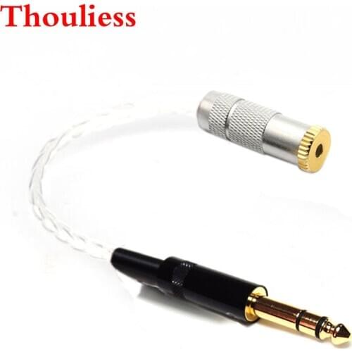 Thoulies 10cm HIFI 7n Silver Plated 6.35mm TRS 3pin Male to 2.5mm TRRS Balanced Female Audio Adapter Cable 6.35 to 2.5 Connector
