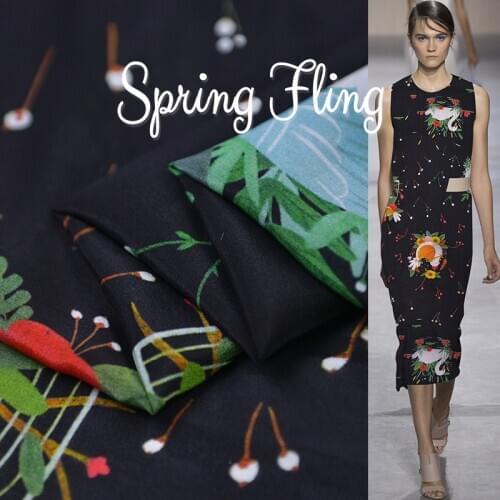 100% mulberry silk crepe de chine fabric cloth meter 13 mm cherry print anti-wrinkle shirt dress fabric alibaba express