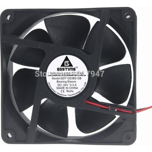 20Pieces LOT Gdstime DC 24V 120mm 2wire 120x120x38mm 12038 12cm Industrial Machine Big Flow Cooling Fan