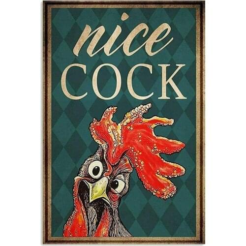 Vintage Tin Sign Nice Cock Metal Wall Panel Retro Art Decoration for Home Club Cabin Garage Store