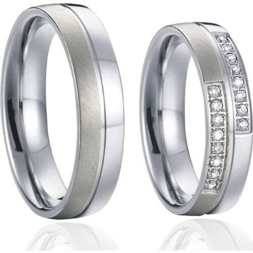 1 Pair Zirconia Diamonds His And Hers Wedding Rings Set For Couples Lovers Alliance Jewelry Ring Marriage Anniversary Gift