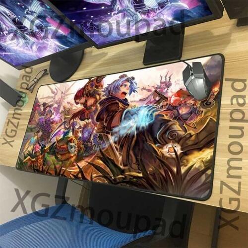 XGZ Customized Large Gaming Mouse Pad Black Lock Edge Watercolor Style Anime Computer Keyboard Personality Table Mat Non-slip
