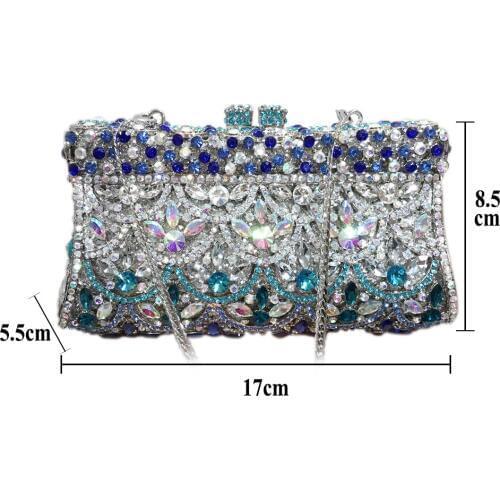 XIYUAN Luxury evening bags Party clutch Purse Women Wedding Bridal Handbag Pouch Soiree Pochette Bag Crystal Clutch Evening bag