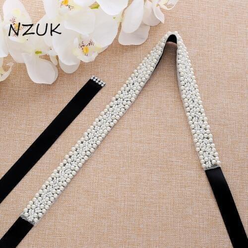 Pearls Wedding Belt Rhinestones Bridal Belt Handmade Flower Crystal Bridal Sash For Wedding Gowns ZZY164S
