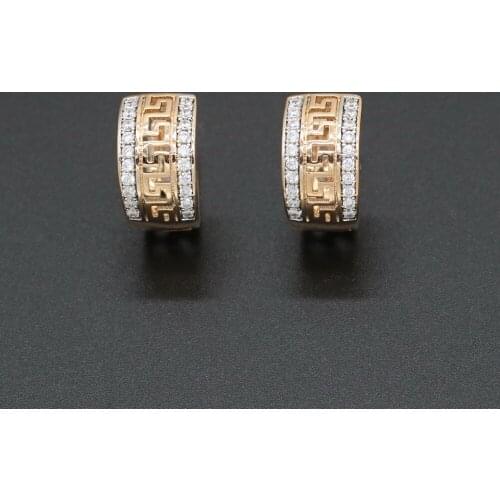 XUTAAYI Round White Cubic Zirconia Gold Hoop Earrings for Women Fashion Jewelry Free Gift Box