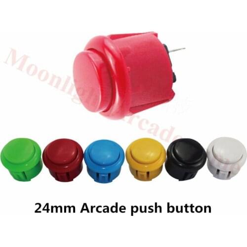 10pcs 24mm Factory Price Arcade Button Round Push Button Built-in Small Micro Switch For DIY Arcade Controller Jamma Mame