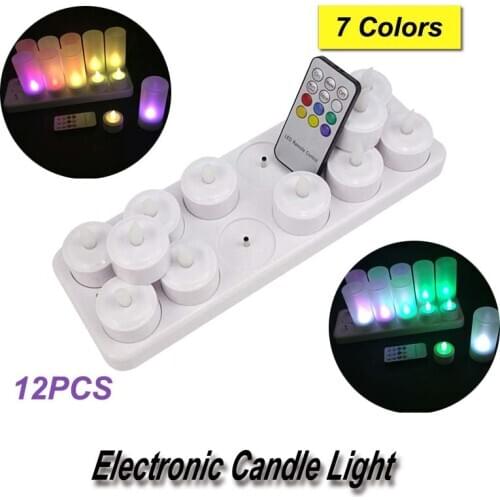 12PCS Electronic LED Candle Light Smokeless Flameless Battery-Powered Candle For Home Bedroom Party Wedding festival decor