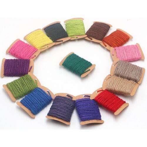 2mm color hemp rope student creative handicraft bottle decoration party wedding gift wrapping rope DIY scrapbooking craft 5 mete