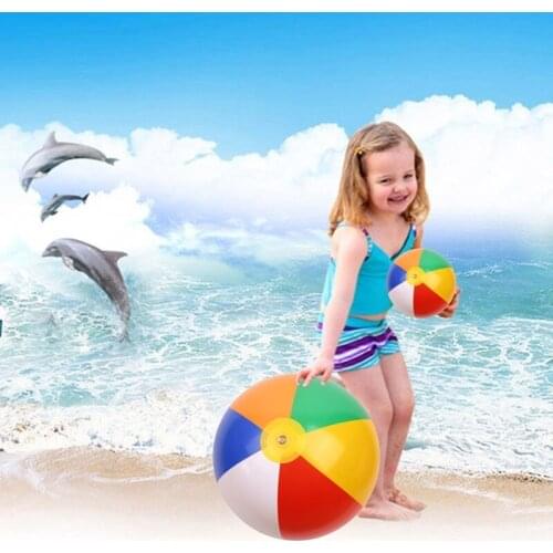 30/36/40cm Inflatable Beach Ball PVC Water Balloons Rainbow-Color Balls Summer Outdoor Beach Swimming Toys New Arrival Fun Toys