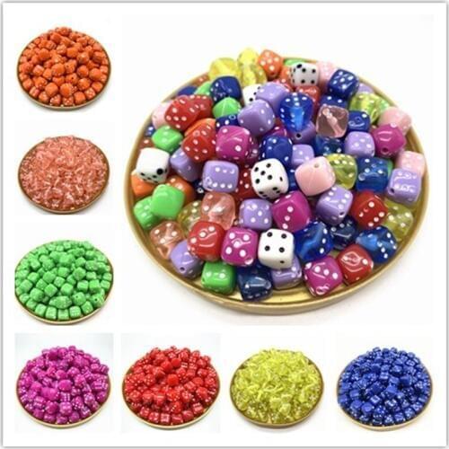 30PCS/Lot 6 Sided Portable Drinking Dice 8MM Acrylic Round Corner Board Game Dice Party Gambling Game Cubes Digital Dices