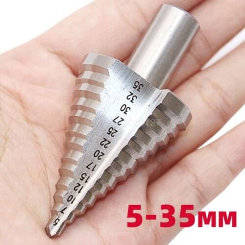 5-35MM 4241 Steel Plate Hole Opener Reaming Pagoda Bit Tool Bench Step Drill Hss Bits Cylindrical Shank Woodworking