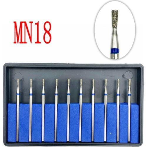 10pcs Diamond Nail Drill Milling Cutter Dental Grinding Polish Burs Craft Polisher Dentistry Tools 2.35mm Shank MN18