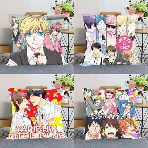 Anime Yarichin Bitch Club Pillow Case New For Home Decorative Pillows Cover Invisible Zippered Throw PillowCases 40X40,45X45cm