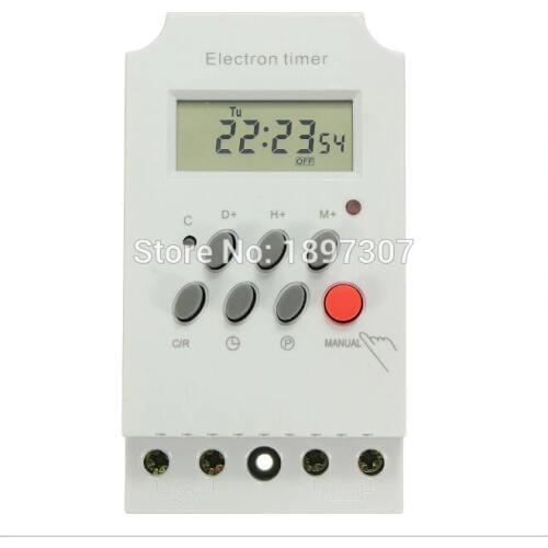 Free Shipping KG316T-II New AC 220V 25A Din Rail Digital Programmable Electronic Timer Time Switch