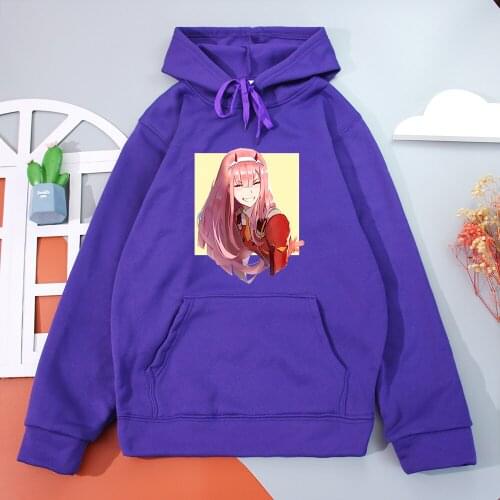 Darling In The Franxx Anime Hoodies Female Harajuku Zero TWO Beautiful Girls Sweatshirt Women Ulzzang Tops Loose Vintage Hoodie