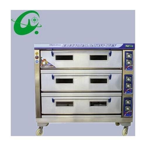 3layers 6 trays Stainless steel Commercial Electric bread toaster food oven pizza baker machine 75-135kg/h oven machine