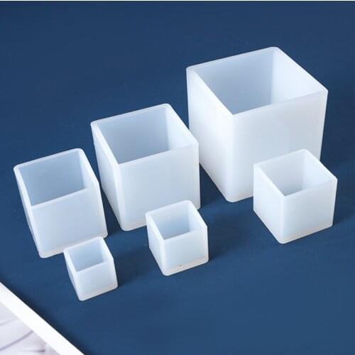 Hot Silicone Mold DIY Gypsum Plaster Crafts Mould Square Silicone Soap Candle Resin Molds Cube Shape Candle