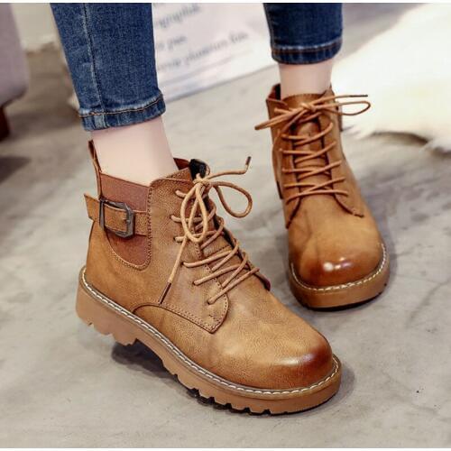 Handsome Martin boots womens British style new autumn and winter womens boots short boots plus velvet warm womens shoes