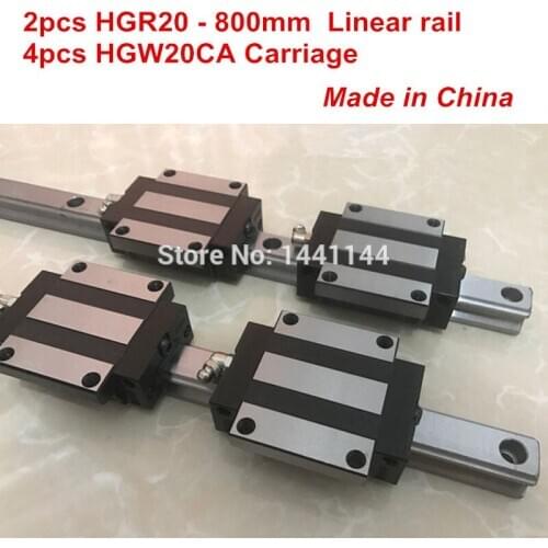 HGR20 linear guide: 2pcs HGR20 - 800mm + 4pcs HGW20CA linear block carriage CNC parts