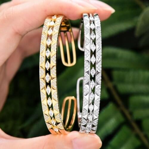Missvikki High Quality Luxury Trendy Retro Mix Match Bangle Ring for Women Bridal Jewelry Sets Wedding Ladies Perfect Gift