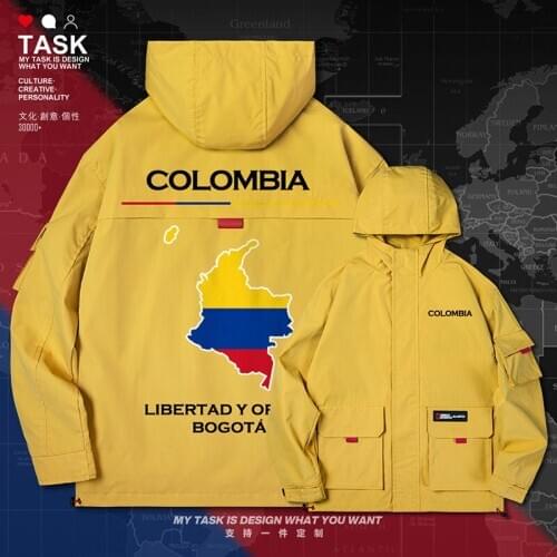 Colombia Colombian COL men jacket hooded map nation flag long sleeve clothing casual coat mens jackets new top autumn clothes