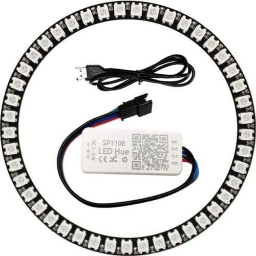 WS2812B Led 8/16/24/35/45Leds Pixel SP110E Controller Kit Gyverlamp RGB Ring Individul AddressabIe WS2812 IC BuiIt-in Lights