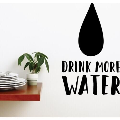 Hot Sale Creative Wall Stickers For Kids Nursery Vinyl Quotes Drink More Water Wall Decal Removable Waterproof Art Mural SYY835