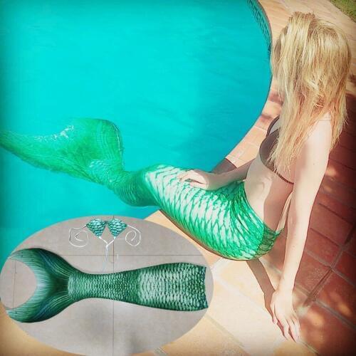 New Customized Kids Adult Swimmable Mermaid Tail With Monofin Bikini Swimsuit Beach Vacation Props Cospaly Costume Fancy Dress