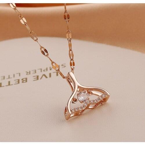 Dolphin necklace pendant rose gold