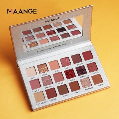 MAANGE 9/12/16/18Colors Eyeshadow Palette Colorful Artist Matte Shiny Eye Shadow Powder Eyeliner Matte Glitter Cosmetic Makeup