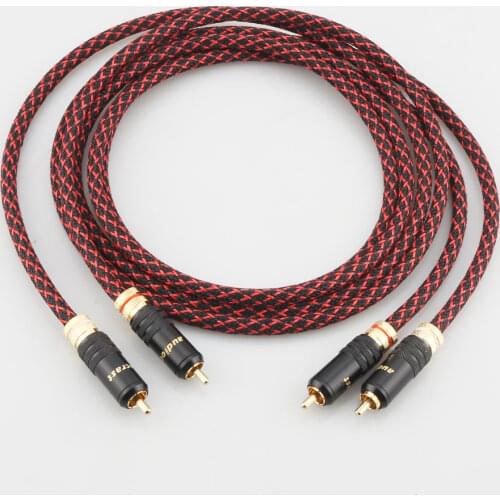 Pair HI-End Pure copper RCA To RCA Audio Cable 2RCA Interconnect cable OFC cable