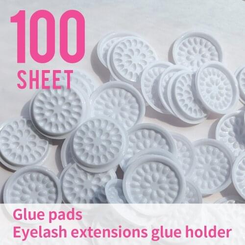 Wholesale 100pcs Glue Gasket Eyelash glue holder Adhesive Pallet Eyelash Extension glue pads stand eyelash plastic makeup tool