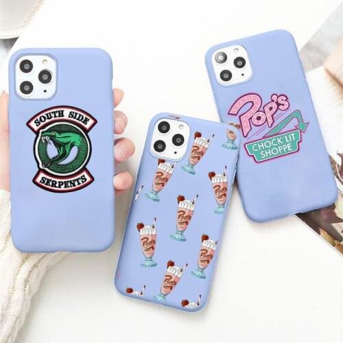 Hot TV Riverdale Phone Case Candy Color Blue for iPhone 11 12 pro XS MAX 8 7 6 6S Plus X 5S SE 2020 XR