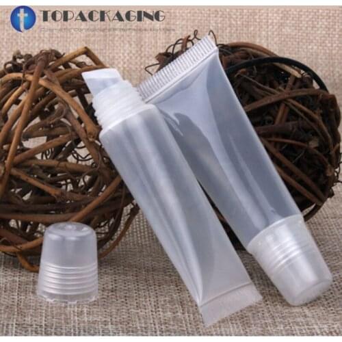 Refillable-8G Empty Lipstick Tube,Lip Balm Soft Hose,Makeup Squeeze Sub-bottling,Clear Plastic Lip Gloss Container,200PCS/LOT