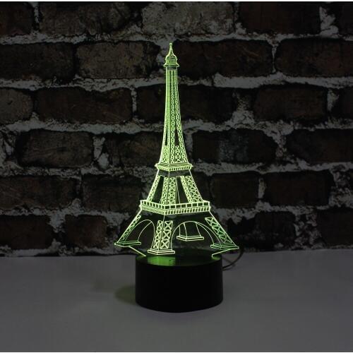 Christmas Decorations for Home 3D LED Lights EIFEEL Tower Shape Lamps for Holiday Lighting with Touch Control YJM-2821