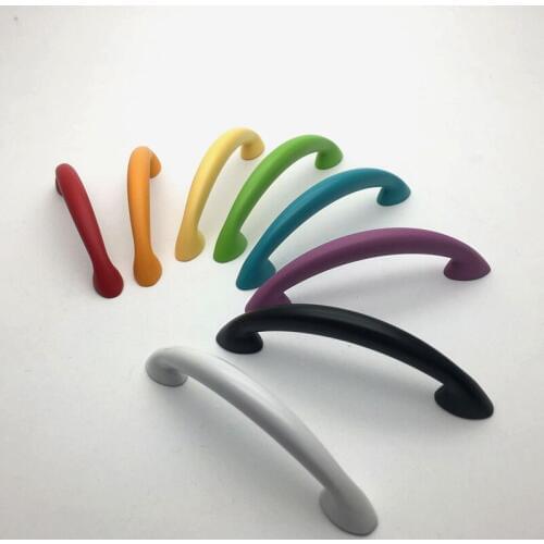 96mm color children room furniture handles red blue white black pink purple orange kitchen cabinet dresser drawer pulls knobs