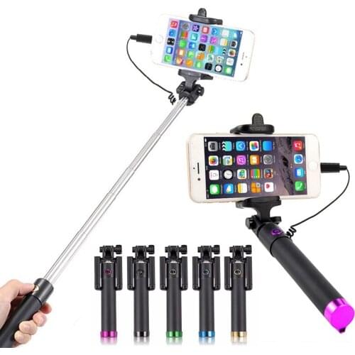 For iPhone 12 Mini 11 Pro Max SE2020 XS XR X 7 8 Plus Phone Selfie Stick Wired Extensible Palo Selfie Shelfie Stick Selfiestick