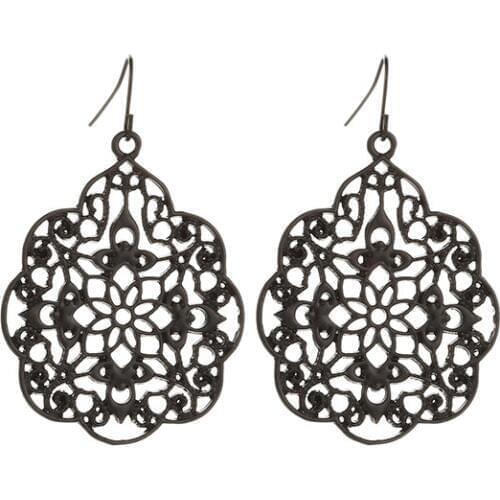 Drop Earrings Palace Pattern Earing Openwork Earrings For Women Earring Brincos gold rose gold silver color Earings Jewelry J261