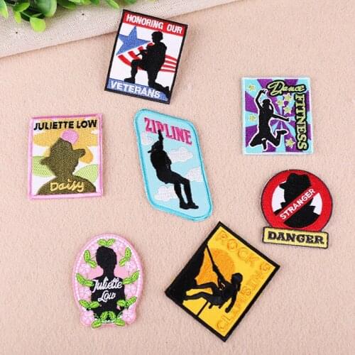 In AOutdoor Sports Theme Travel Wholesale Iron on Embroidered Cloth Clothes Patch For Clothing Girls Boys