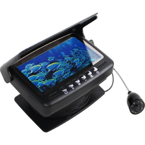 Super Mini 600TVL Underwater Camera with 15Meter AV/Power Cable & 8pcs White LED & 3.5" Digital LCD Monitor with Sun-Shade Cover